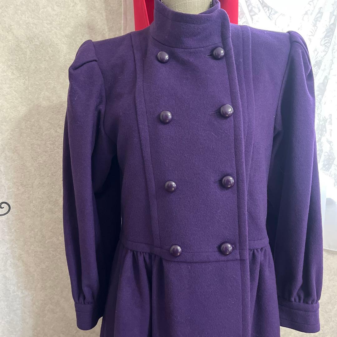 【希少 美品】サンローラン ヴィンテージ ドレスコート 80s〜90s 紫