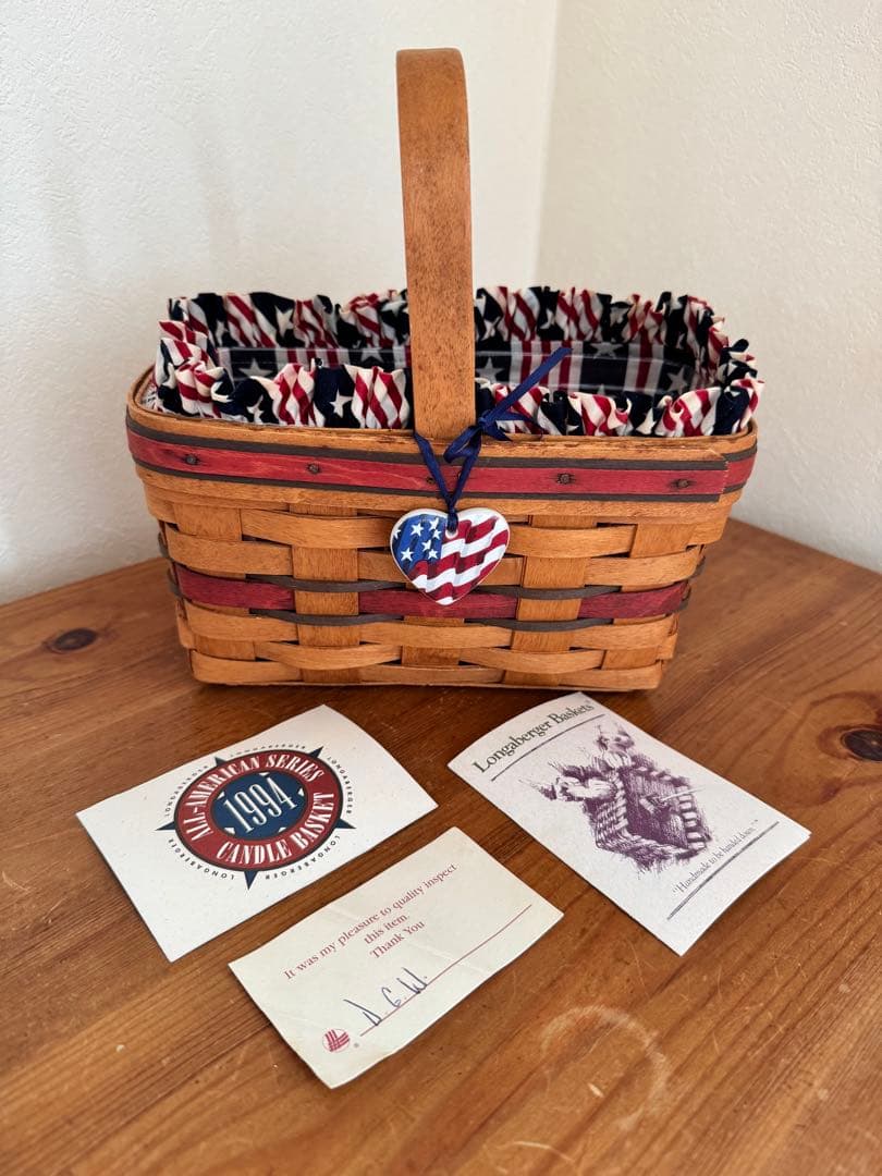 【希少】Longaberger 1994 キャンドルバスケット ライナー付