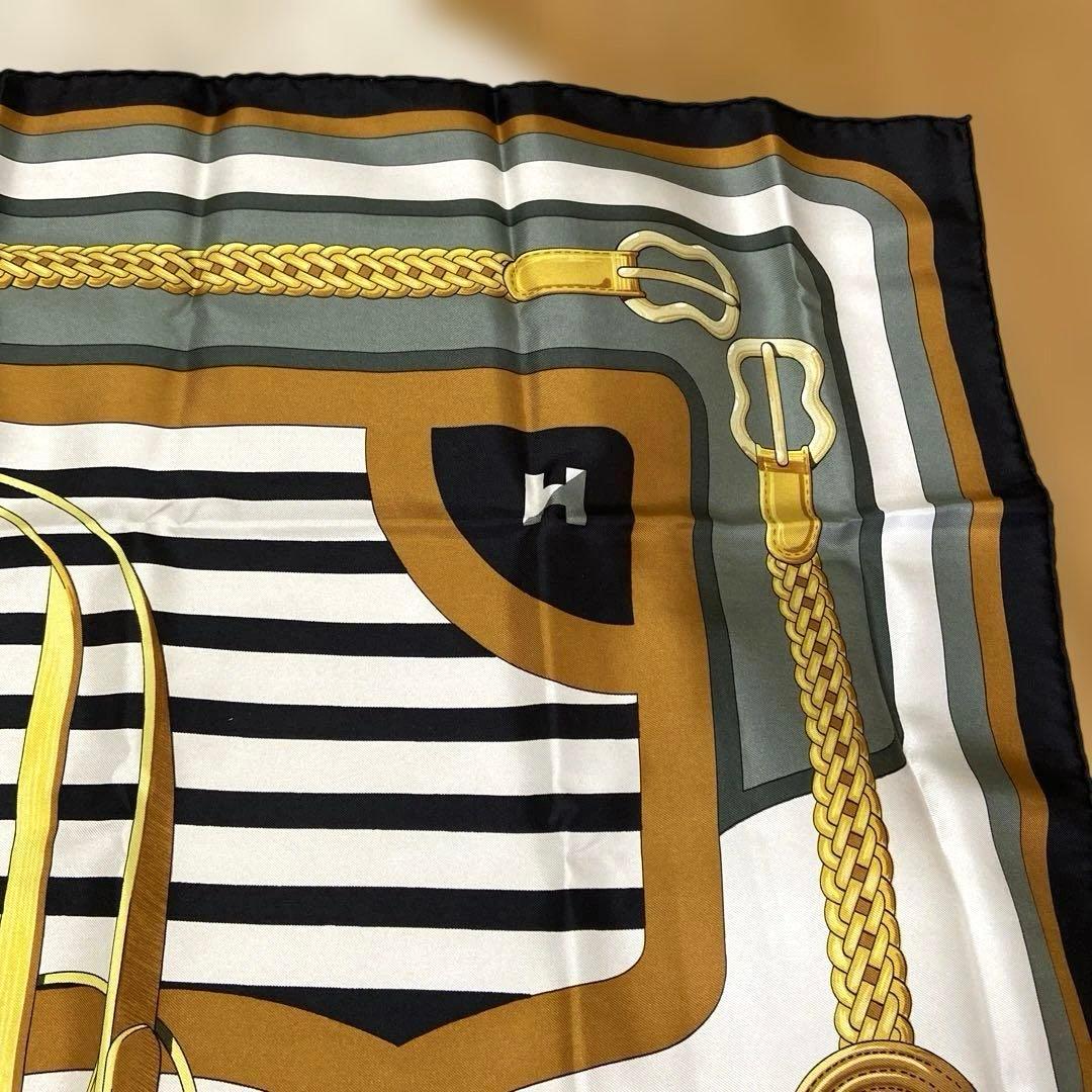 エルメスHERMES 90 カレ　コーチング　スカーフ　シルク　ビンテージ