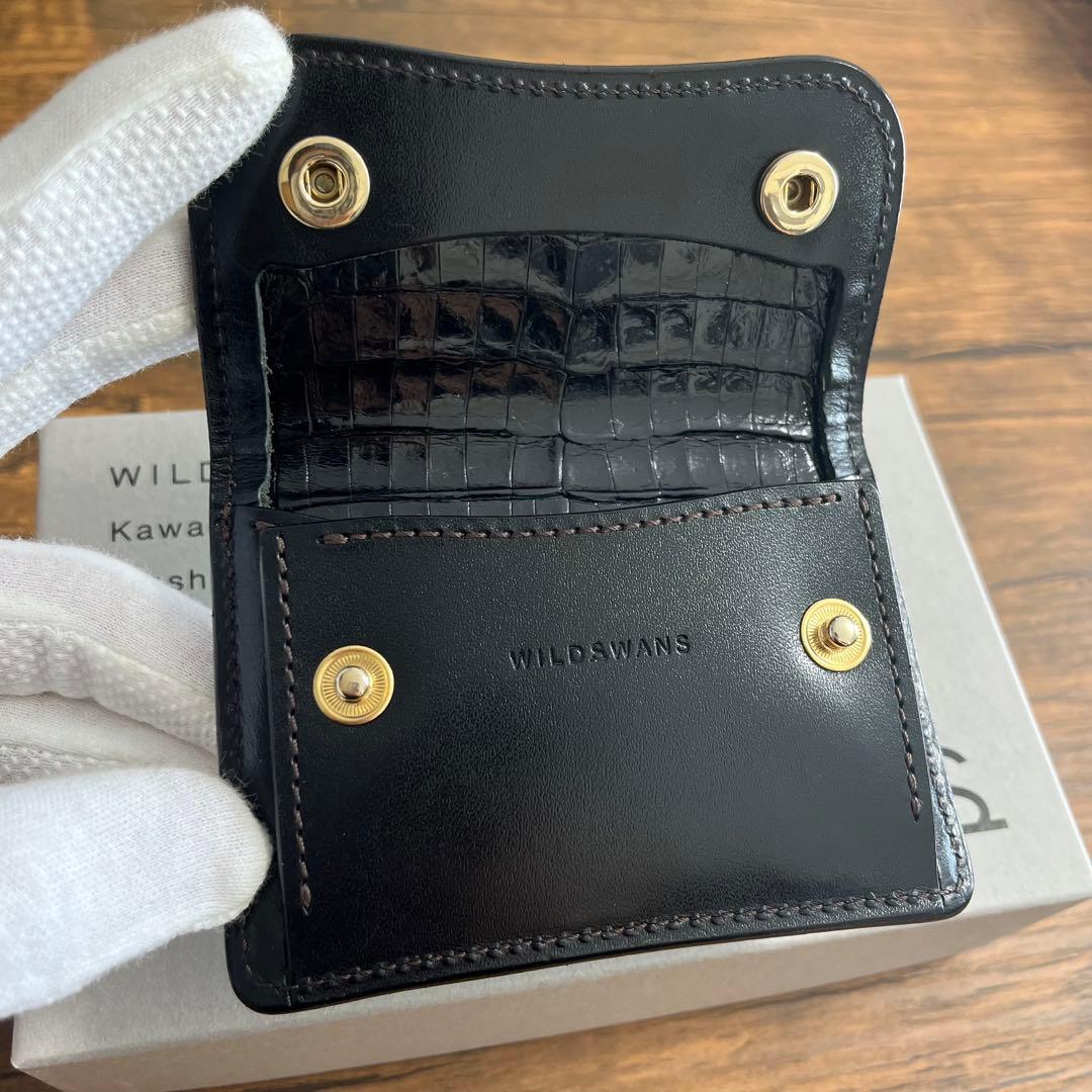 【未使用に近い】WILDSWANS タング クロコダイルレザー ブラック
