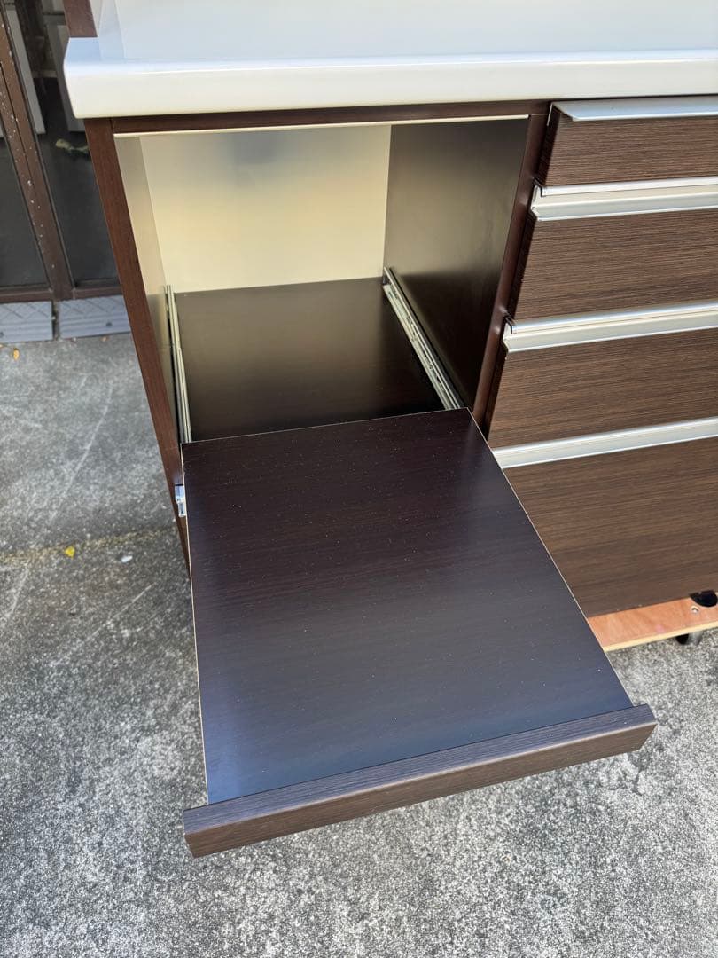 松田家具　食器棚　キッチン収納　1180 Nクラッチ　ダーク