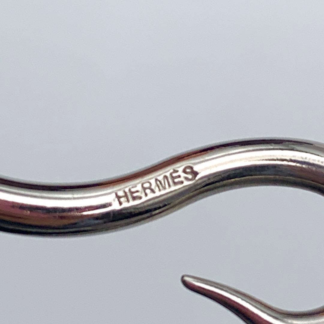 エルメス ジャンボ チョーカー 編み込み2連ブレス シルバー 黒レザー