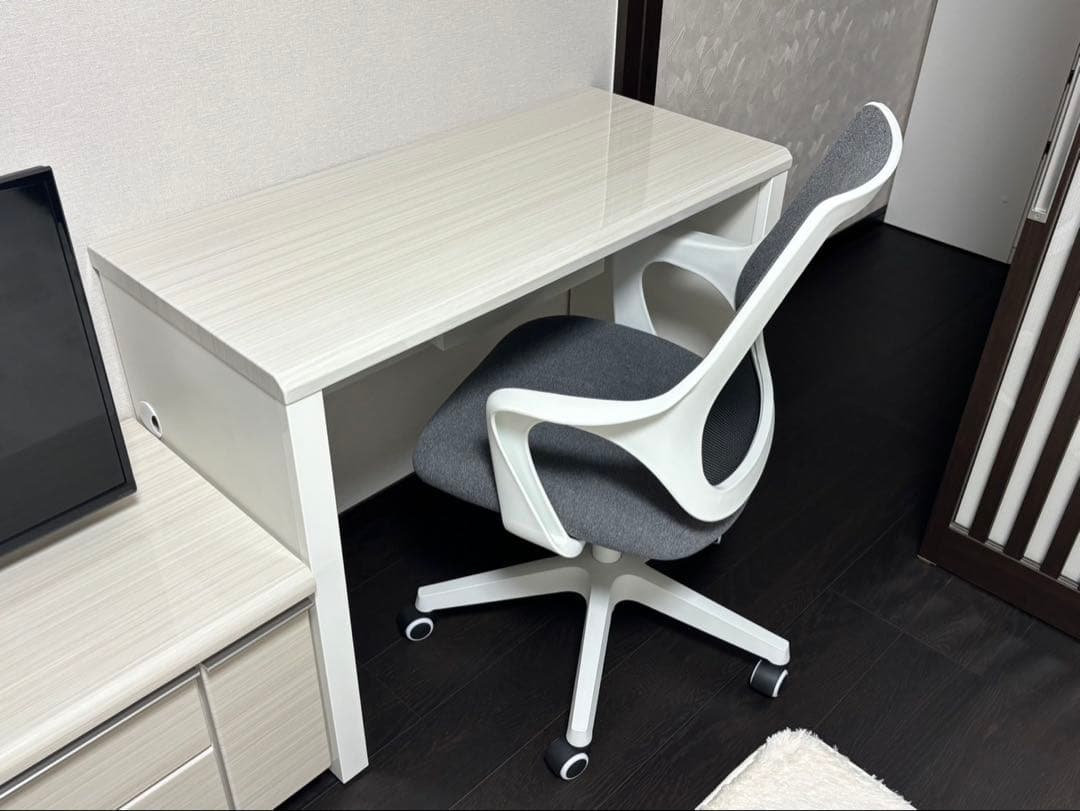 ホワイトパソコンデスク 100cm