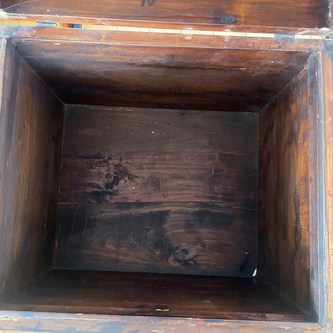 アンティーク　長持　中国家具　赤の木製箱