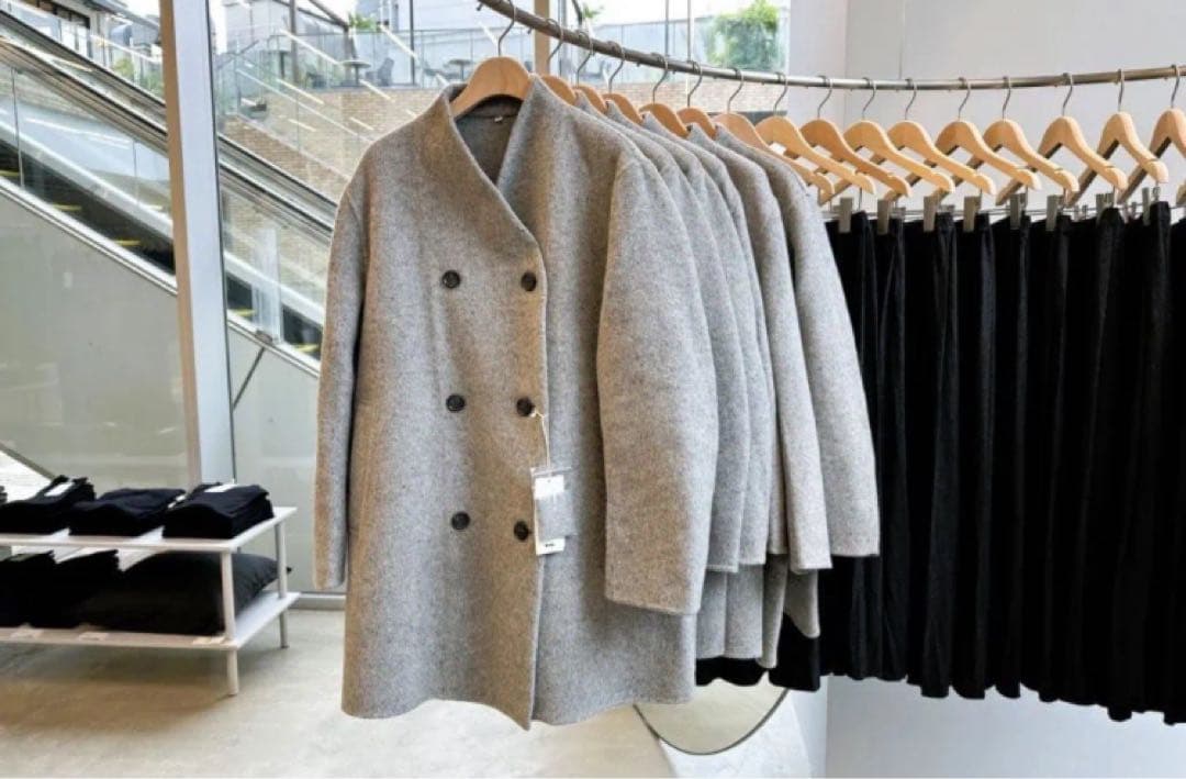 【新品未使用】MUJILabo カシミヤ混ノーカラーコートM ★タグあり