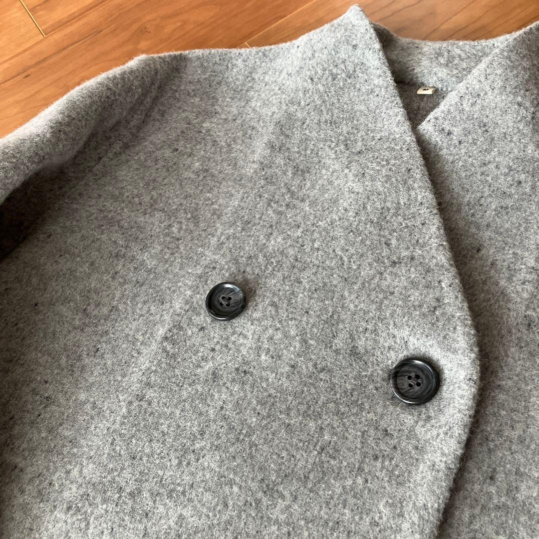 【新品未使用】MUJILabo カシミヤ混ノーカラーコートM ★タグあり