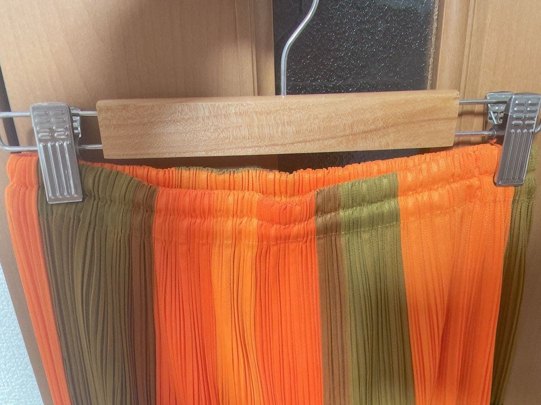 pleats please プリーツスカート オレンジブラウン