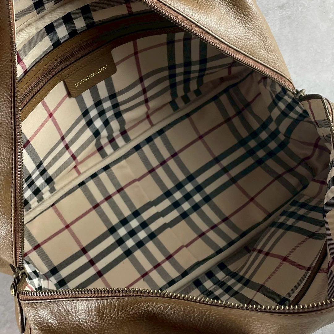 美品✨ BURBERRY ボストンバッグ ノバチェック ベージュ レザー