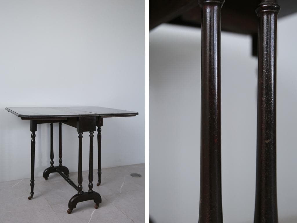 英国アンティーク木製ゲートレッグテーブル/ダイニング机/バタフライ(89-276