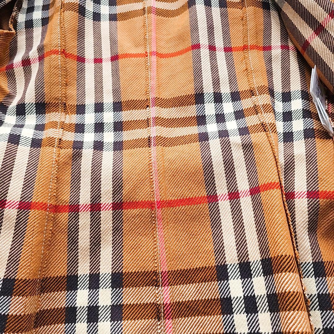 【希少】バーバリー フェイクレザージャケット 38 裏地チェック ブラウン