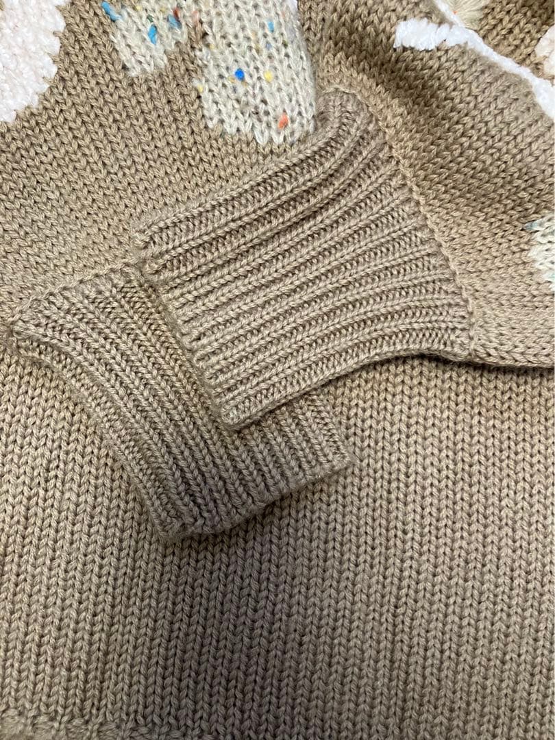 BEARDSLEY ビアズリー花ジャガードニット フラワー 袖ジャガード