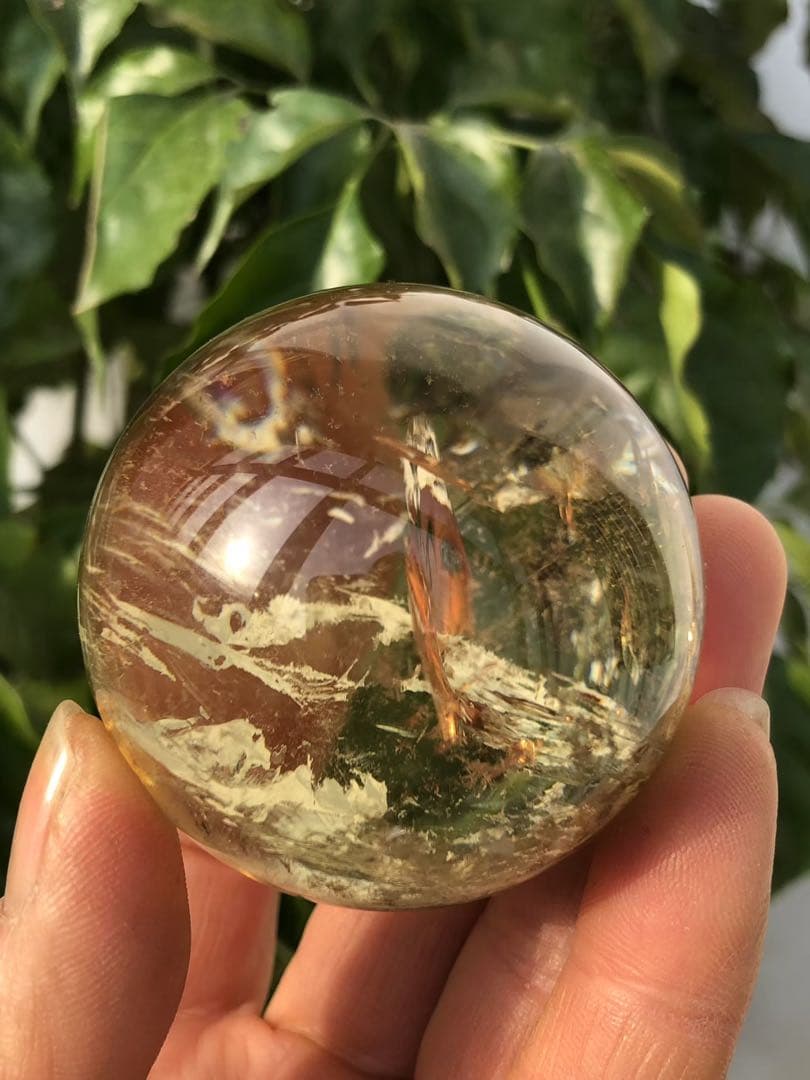 天然石 ブラジル産❣️シトリンのスフィア　丸玉　置物YH063G.293