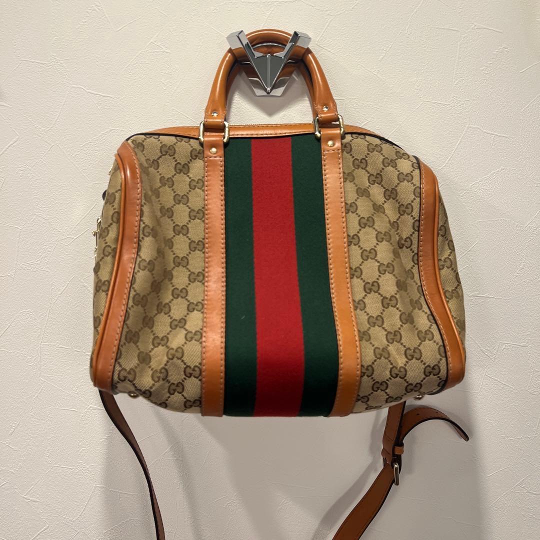 GUCCI ボストンバッグ ストライプデザイン