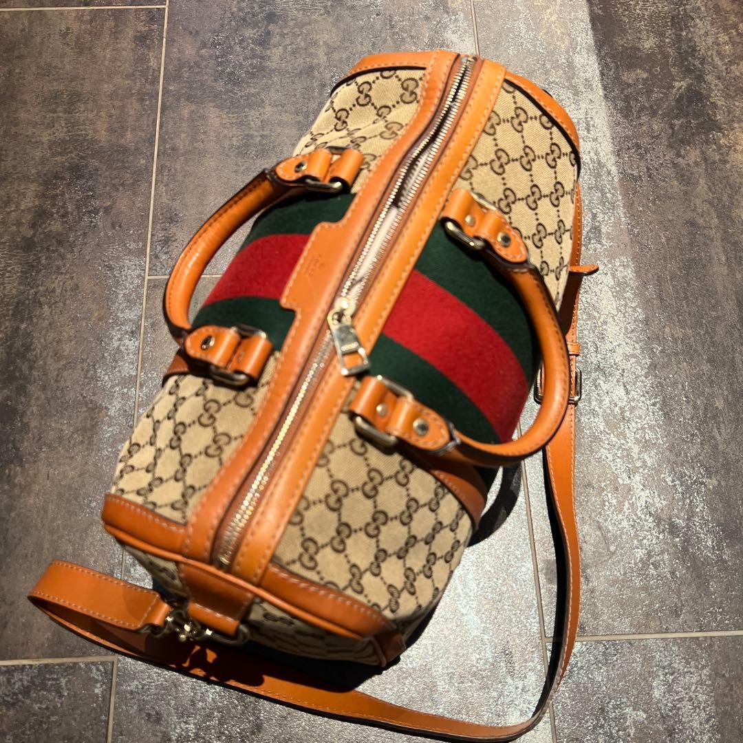 GUCCI ボストンバッグ ストライプデザイン