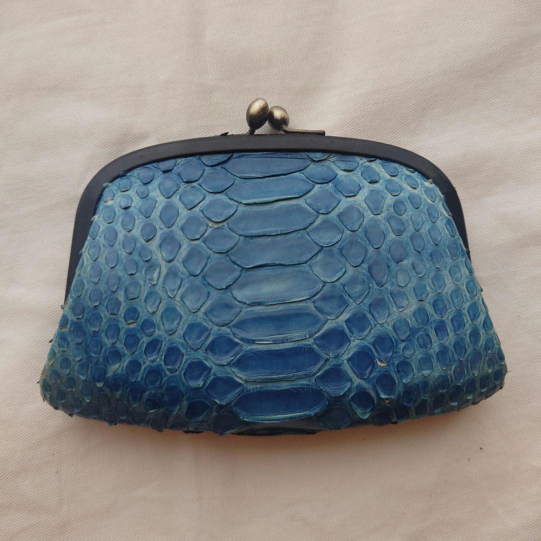 genten パイソン 限定 がま口 財布 蛇革