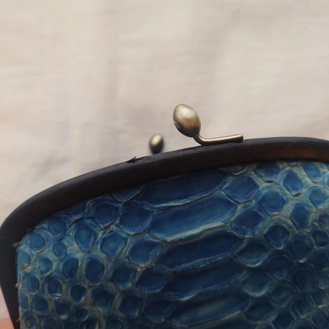 genten パイソン 限定 がま口 財布 蛇革