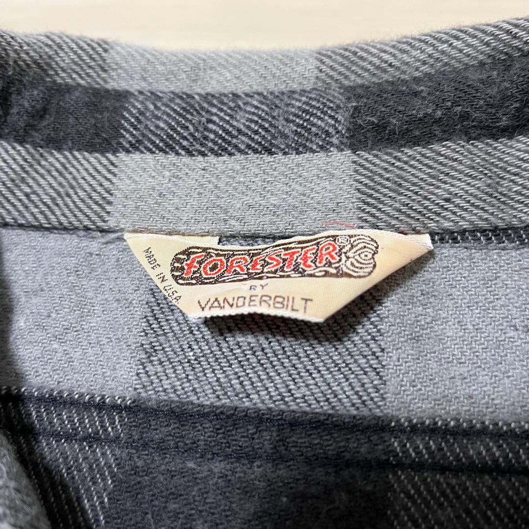FORESTER ネルシャツ グレー/ブラックチェック