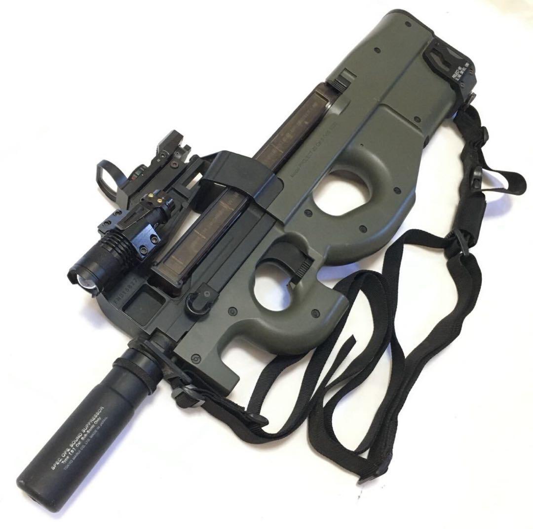 【動作快調!】 東京マルイ 電動ガン P90 サプレッサー ドットサイト セット