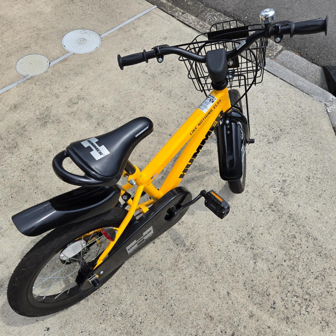 【引取り限定】HUMMER 子供用自転車 16インチ 前カゴ付き