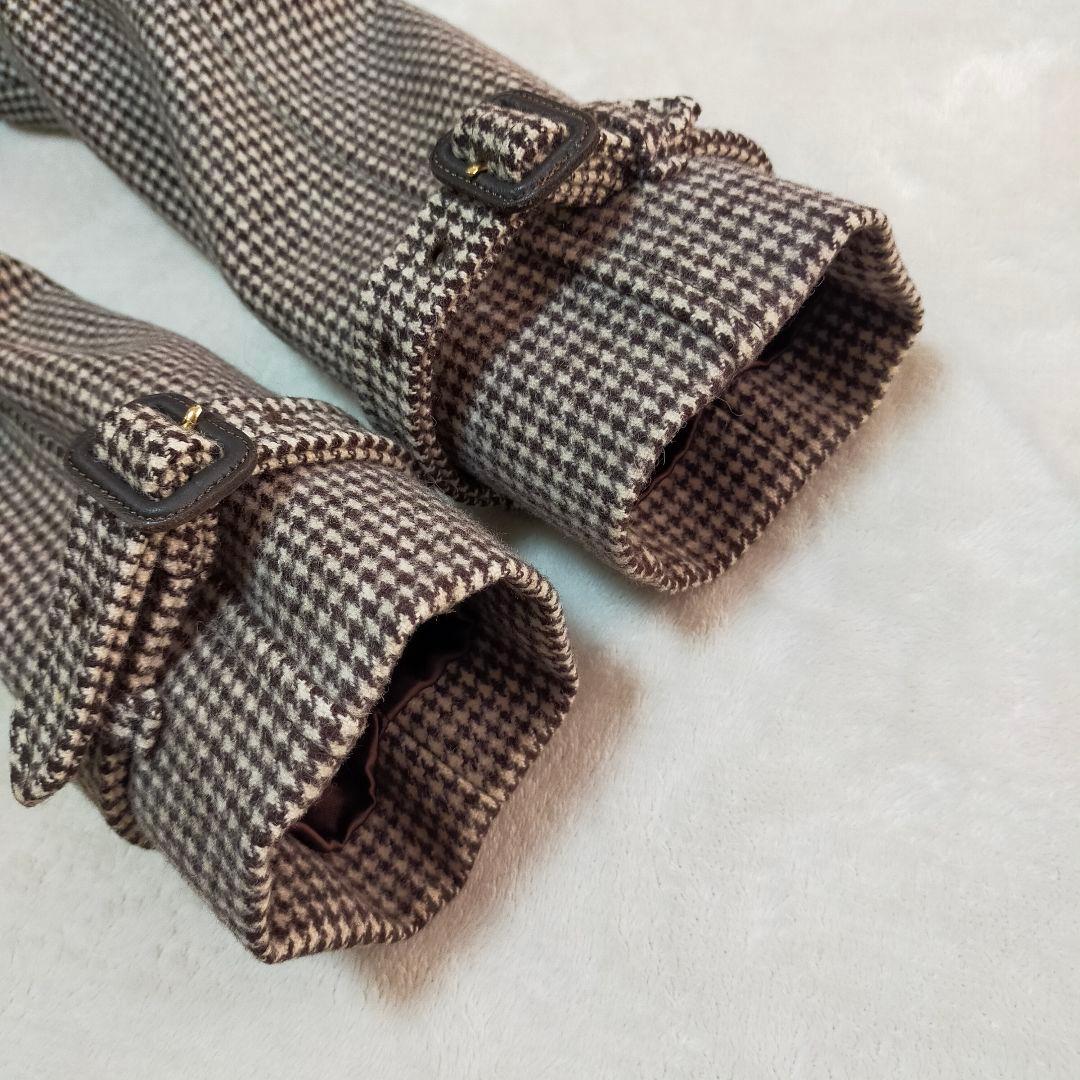 美品　英国製　MACKINTOSH　千鳥格子柄　ウール地　トレンチコート