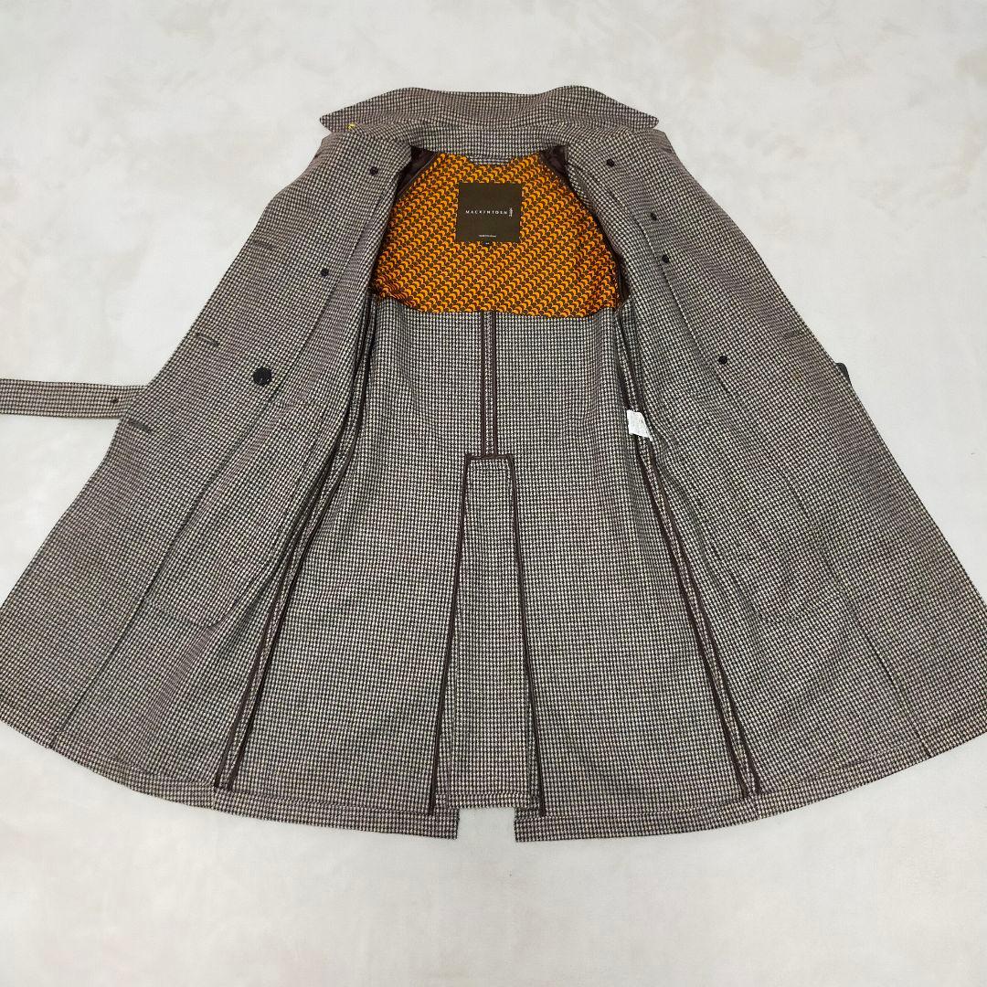 美品　英国製　MACKINTOSH　千鳥格子柄　ウール地　トレンチコート