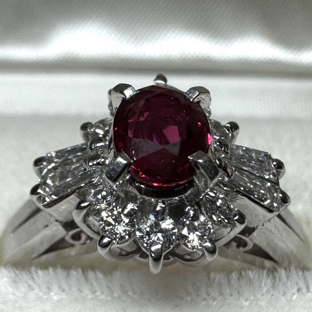 天然ルビー＆ダイヤモンド指輪 10号（宝石鑑別書付き） 未使用 購入価格43万円