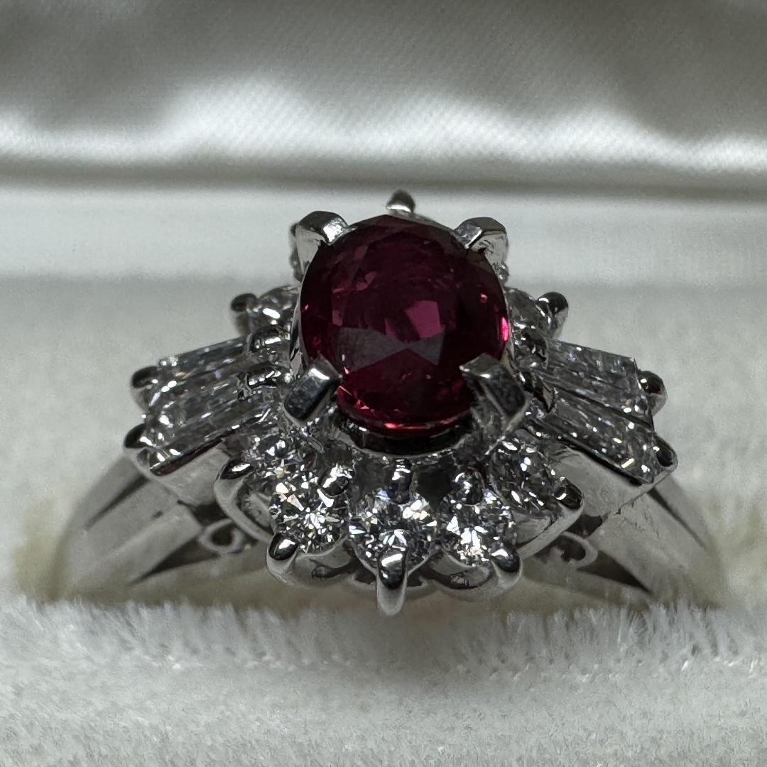 天然ルビー＆ダイヤモンド指輪 10号（宝石鑑別書付き） 未使用 購入価格43万円