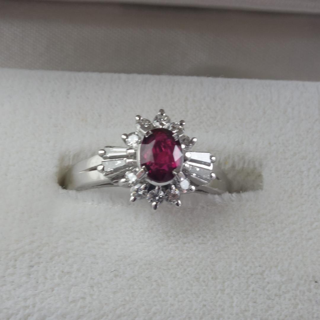 天然ルビー＆ダイヤモンド指輪 10号（宝石鑑別書付き） 未使用 購入価格43万円