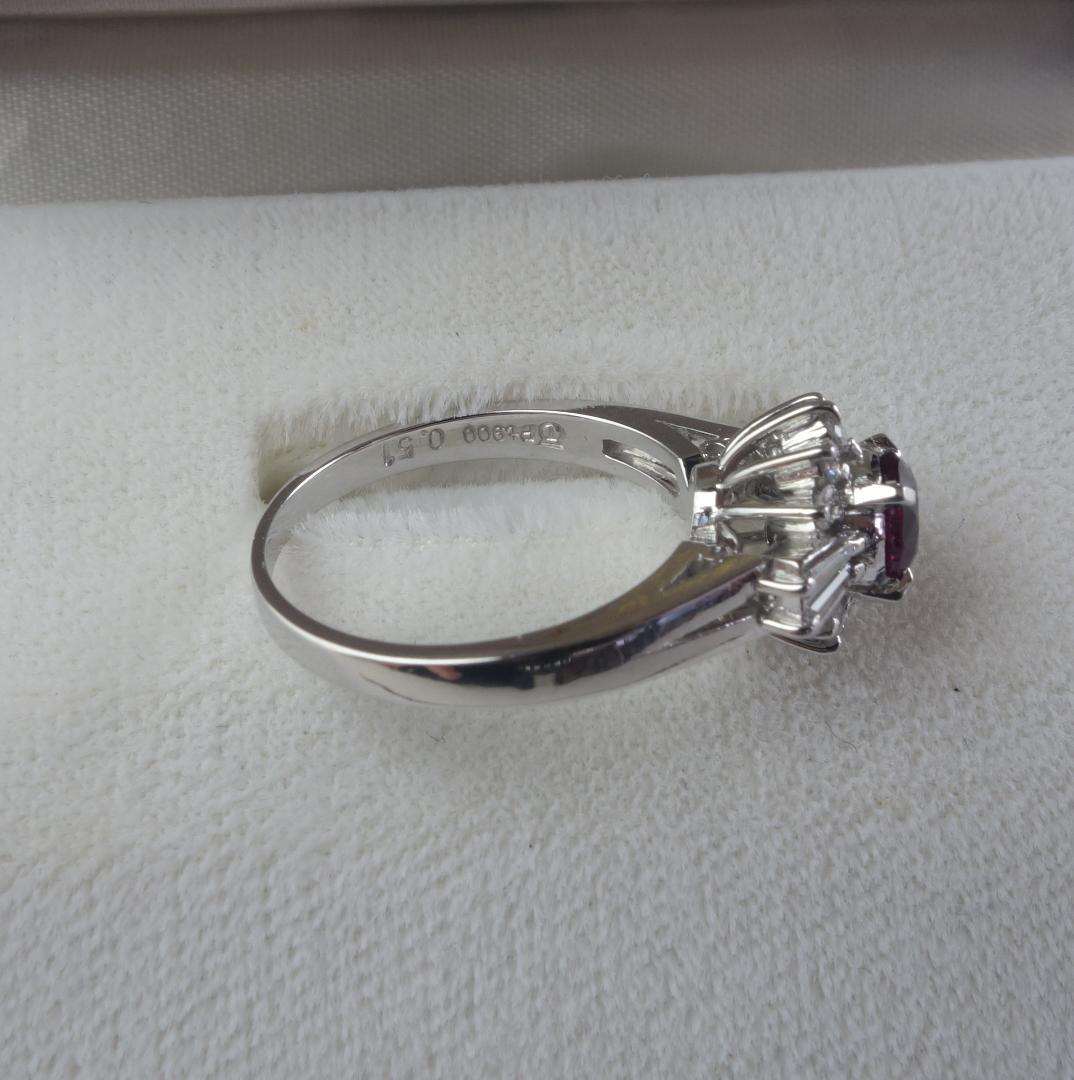 天然ルビー＆ダイヤモンド指輪 10号（宝石鑑別書付き） 未使用 購入価格43万円