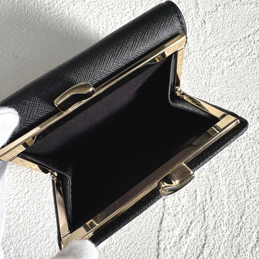 ヴィヴィアンウエストウッド 三つ折り財布 がま口 オーブ レザー ブラック