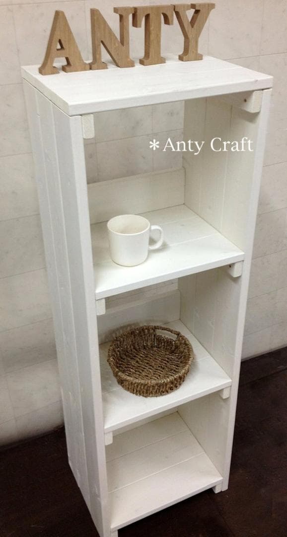 【引取可能】3段収納棚 本棚 飾り棚 幅36cm W/W 完成品