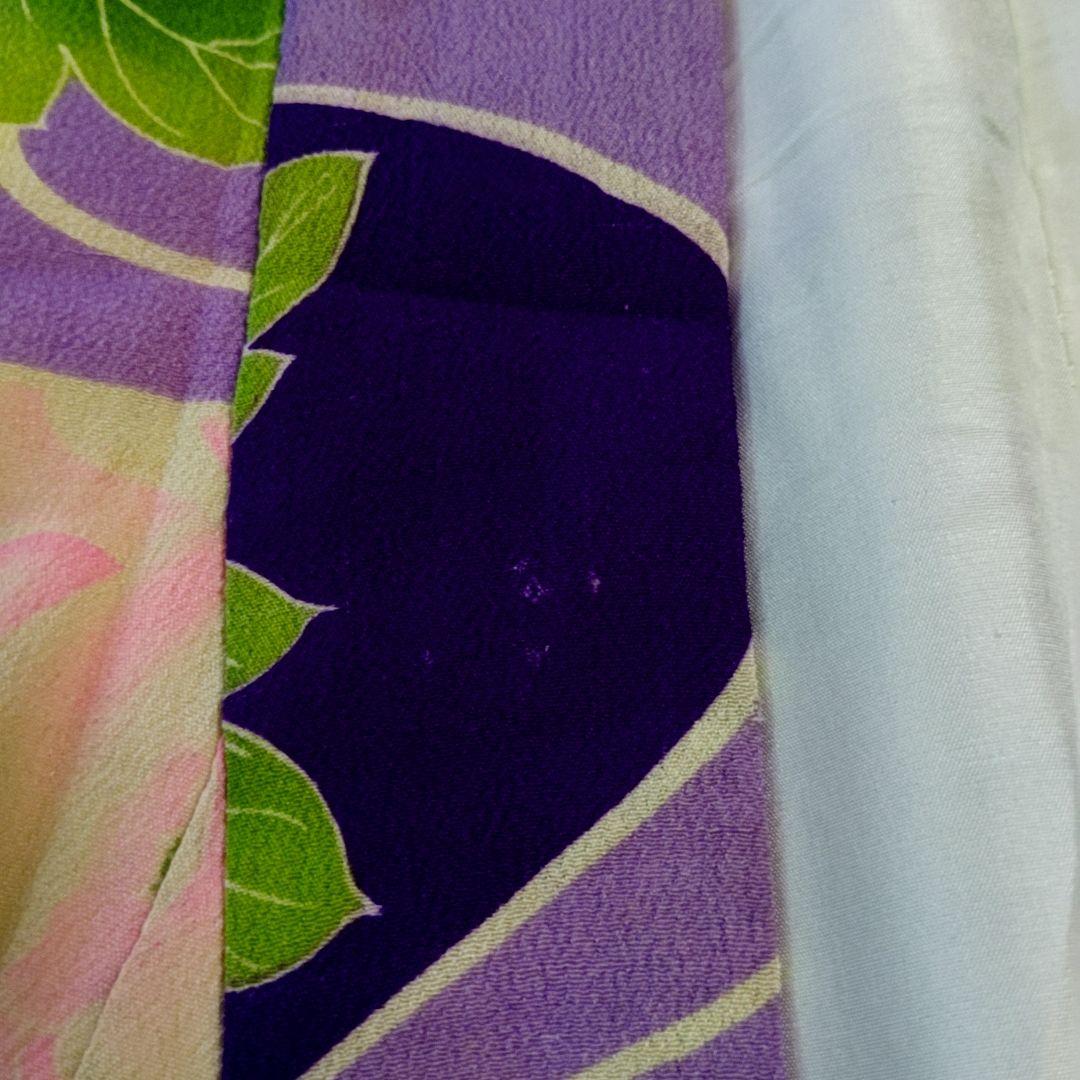 アンティーク錦紗 縮緬 子供振袖 七五三 ７歳 女の子 お稽古 舞台衣装 着物