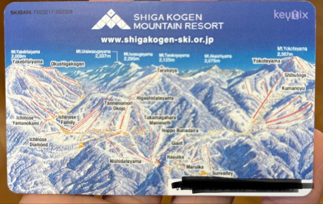 志賀高原　焼額山　エリア　1日券　やけび　リフト券