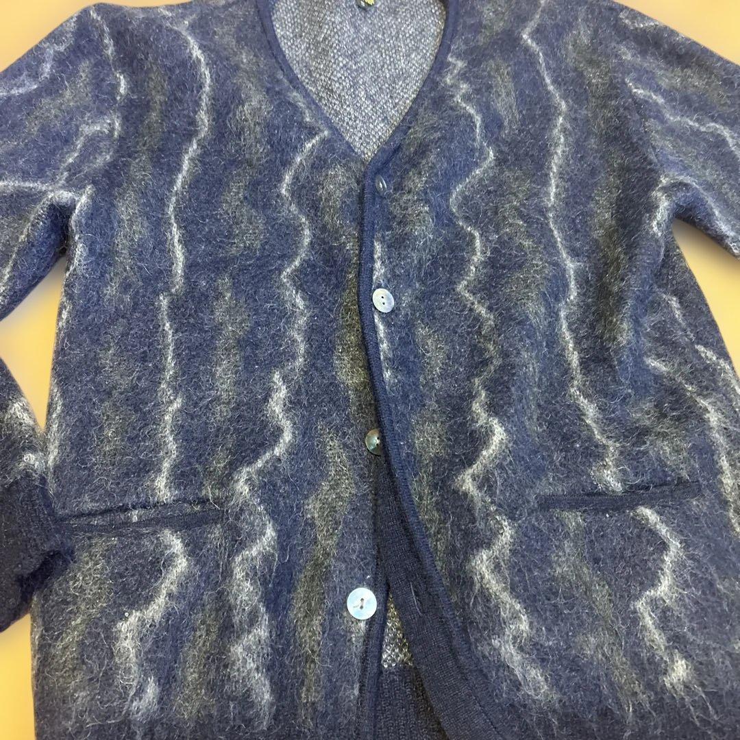 値下げ中 サンダー柄　モヘアカーディガン　ジャンキースタイル　S モヘア55%