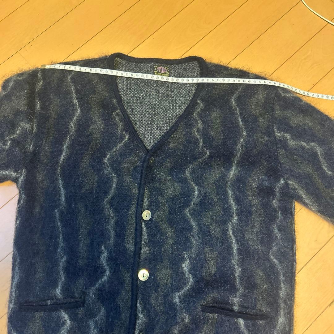 値下げ中 サンダー柄　モヘアカーディガン　ジャンキースタイル　S モヘア55%