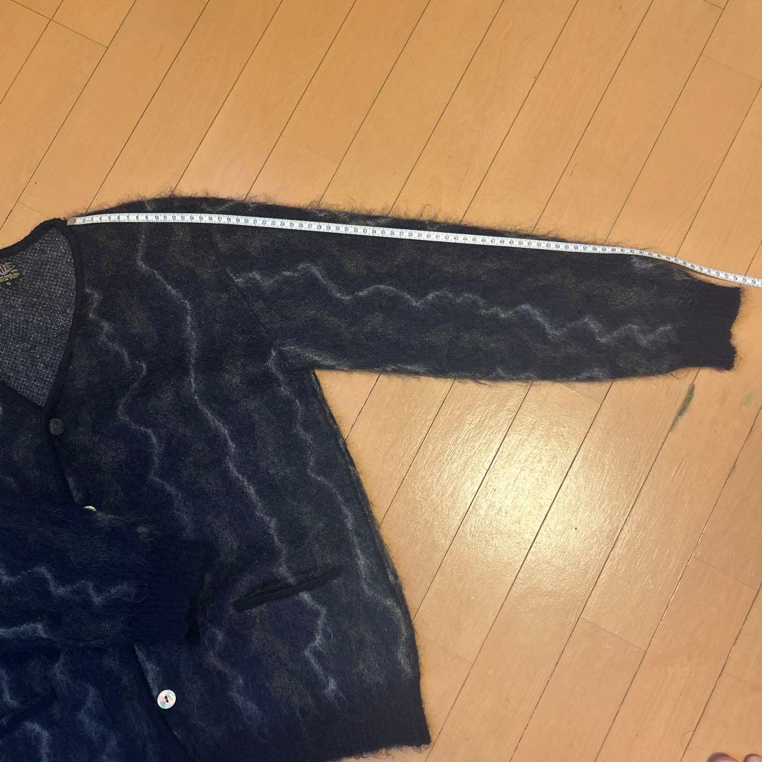 値下げ中 サンダー柄　モヘアカーディガン　ジャンキースタイル　S モヘア55%