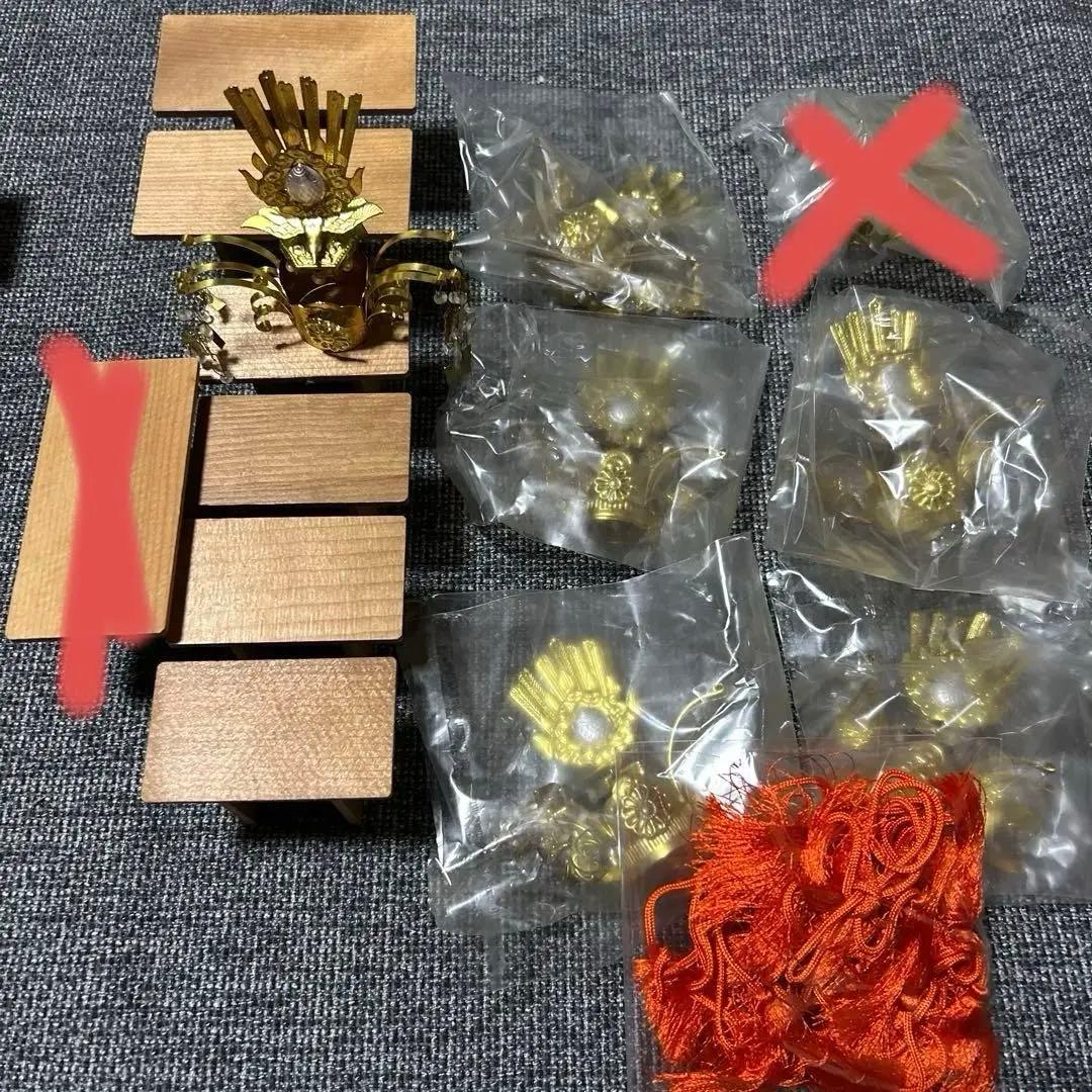 最終値下げ　6個セット 雛人形小道具　天冠飾り　お姫様冠　雛人形天冠　台座付き