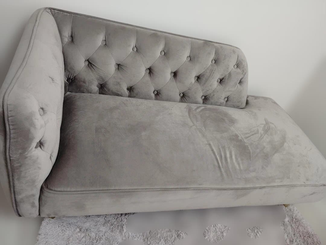 LOWYA　ソファ　[幅149] 2人掛け カウチソファ ベルベット調 天然木