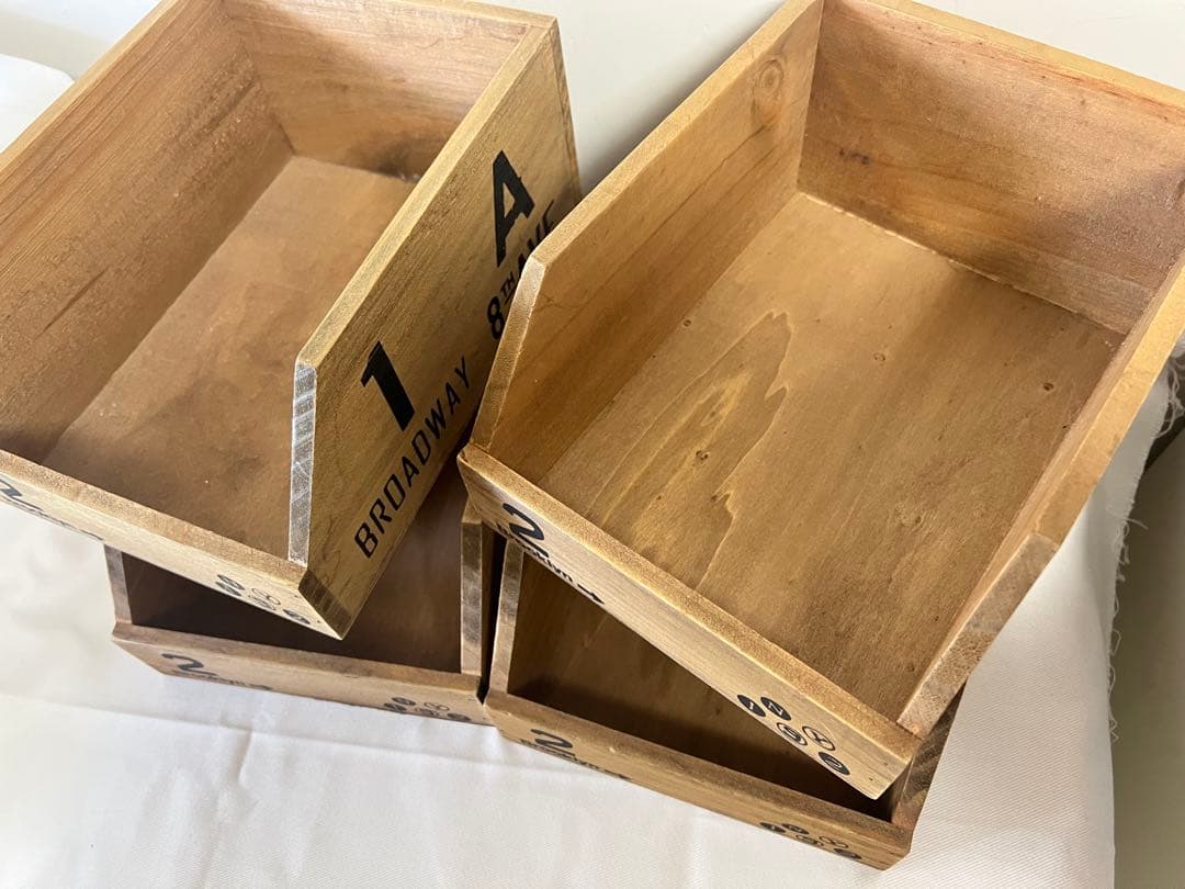 木製ボックス4個セット★ジャンク、アンティーク、メンズライク、コベントガーデン