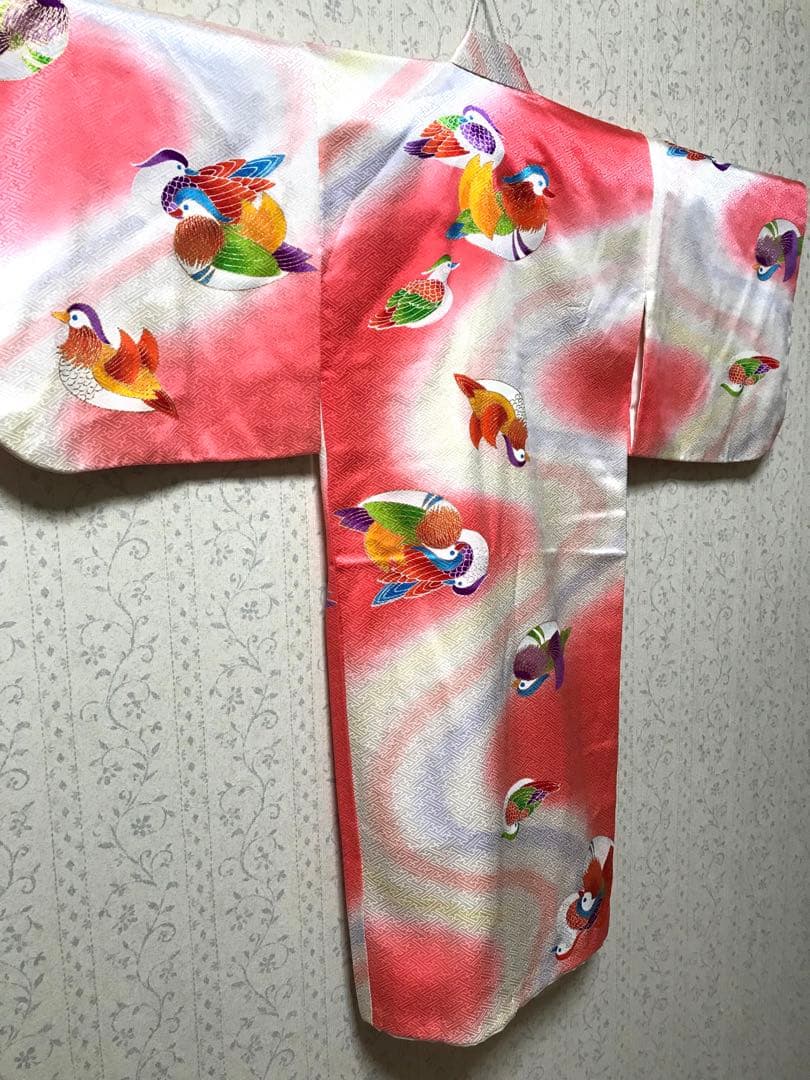 七五三着物　女の子　正絹　姉妹2枚セット‼️仲良しオシドリ❤️5歳7歳　　1歳2歳