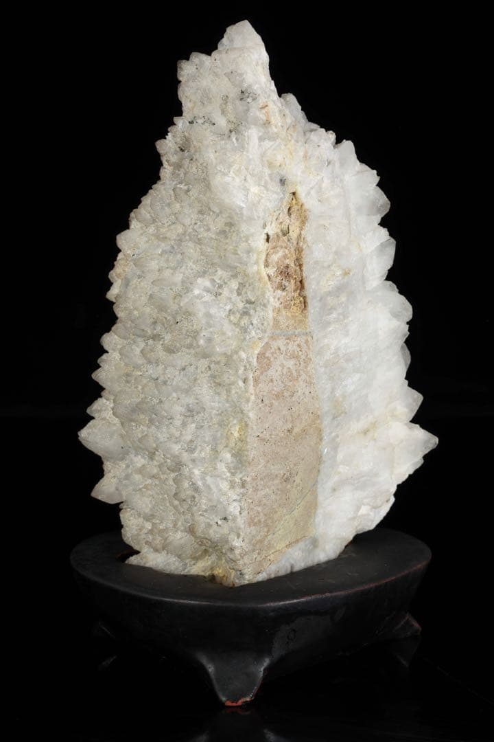 日本産 白水晶クラスター 日本水晶 原石 天然石 鉱物 標本 台座付 1kg