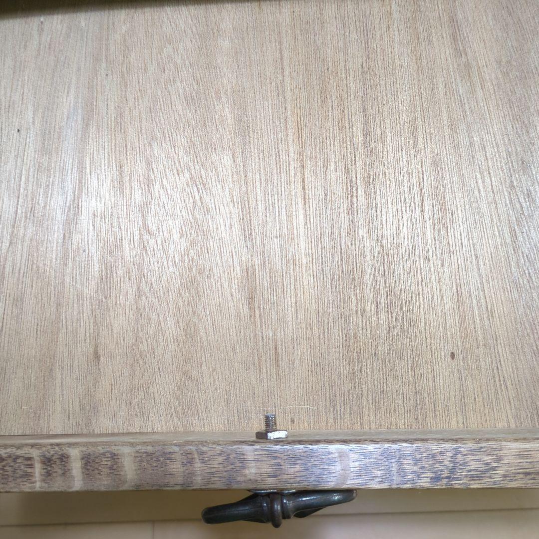 アンティーク古道具フランス取っ手木製サイドテーブル 引き出し付き