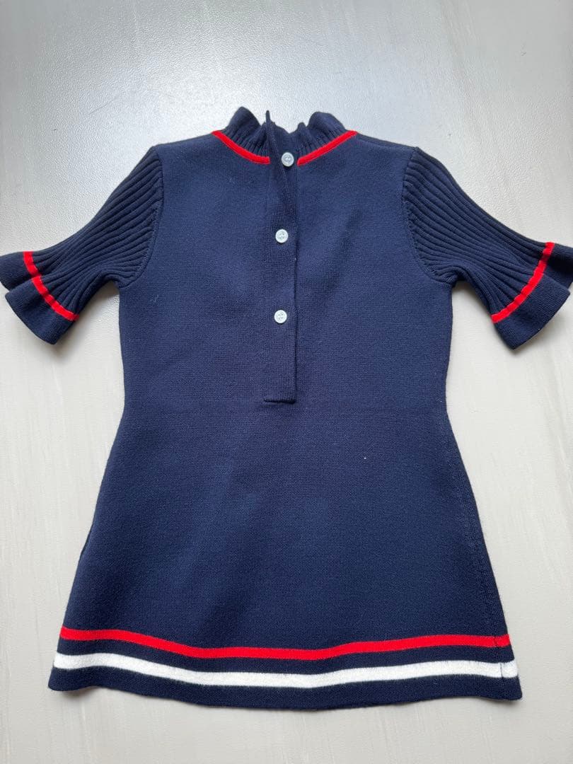 Burberryテディベア刺繍 ネイビー ワンピース 18M