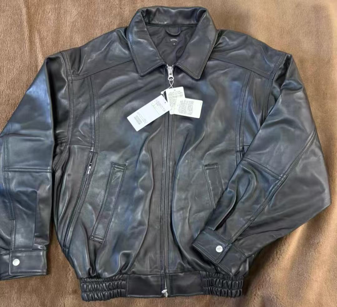 BEAMS ブラックレザー ジャケット sサイズ