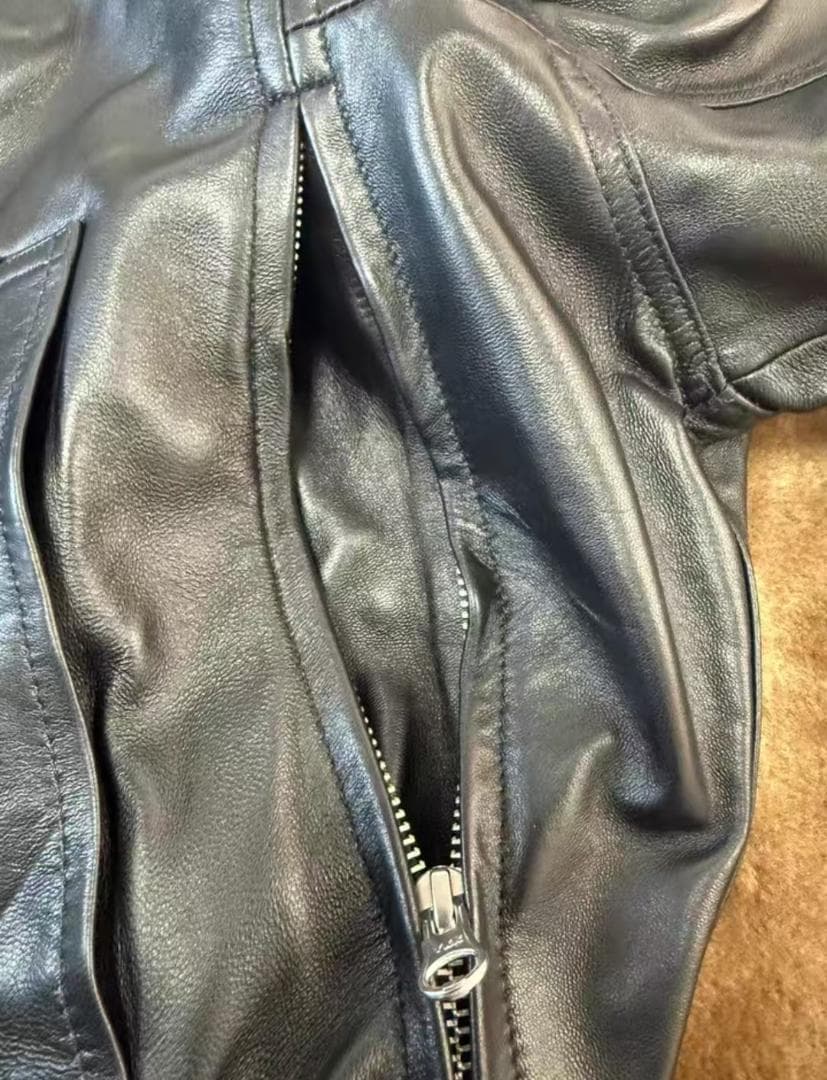 BEAMS ブラックレザー ジャケット sサイズ