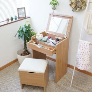 シンプル ドレッサーセット/化粧台・スツールセット 【ナチュラル】 幅50cm