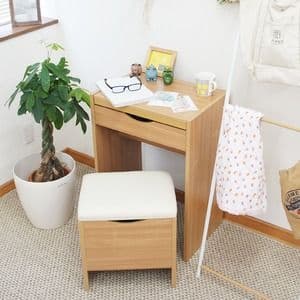 シンプル ドレッサーセット/化粧台・スツールセット 【ナチュラル】 幅50cm