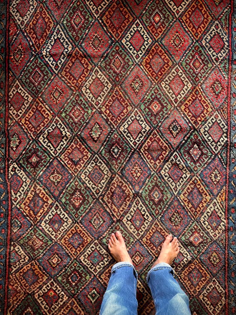 トライバルラグ　ヴィンテージラグ　ジャフクルド　希少サイズ　プリミティブアート