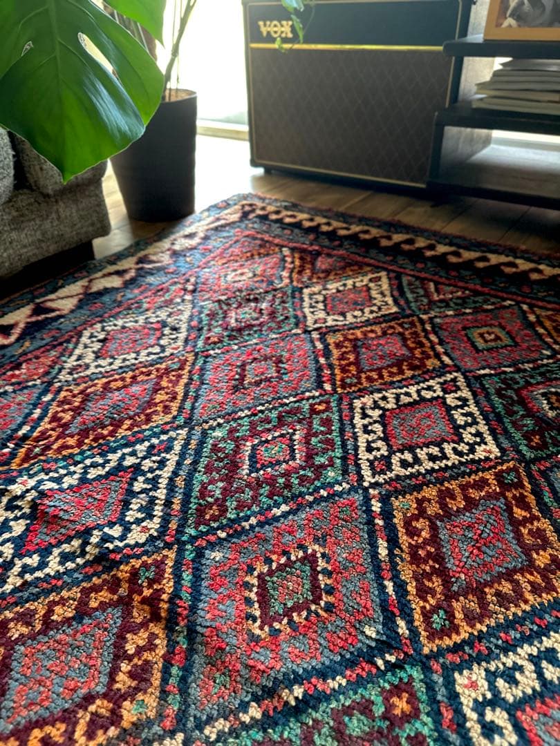 トライバルラグ　ヴィンテージラグ　ジャフクルド　希少サイズ　プリミティブアート