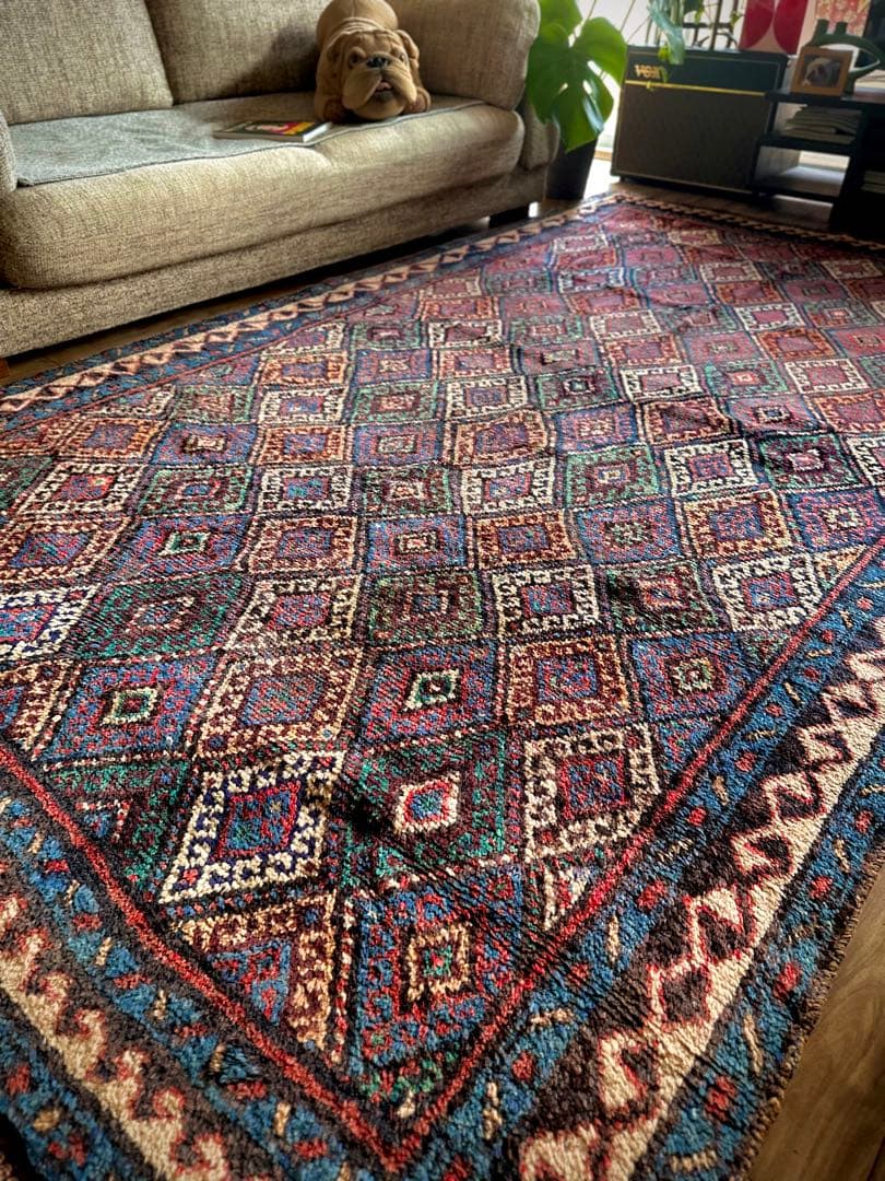 トライバルラグ　ヴィンテージラグ　ジャフクルド　希少サイズ　プリミティブアート